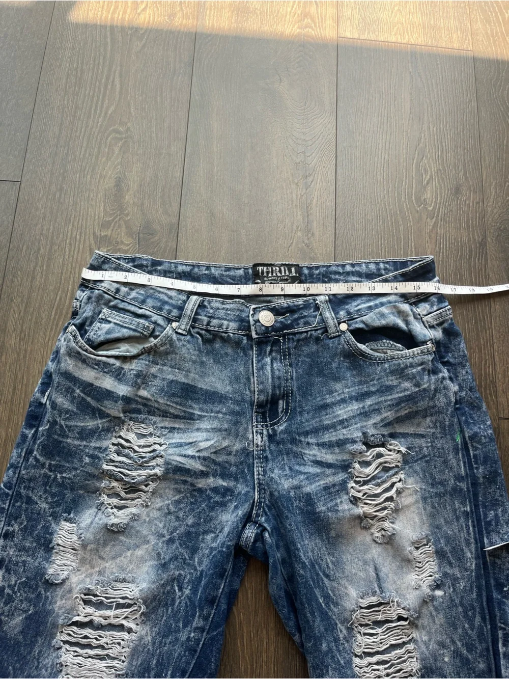Thrill Distressed Denim Shorts